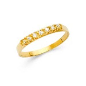 tiny 14k Yellow gold Children CZ Pinky Ring